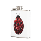 Dunkelrote Ladybug-Imitate Glitzer Glitzern Flachmann (Links)