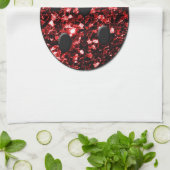 Dunkelrote Ladybug-Imitate Glitzer Glitzern Handtuch (Gefaltet)