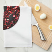 Dunkelrote Ladybug-Imitate Glitzer Glitzern Handtuch (Viertel Falte)