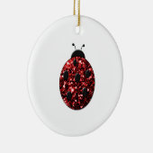Dunkelrote Ladybug-Imitate Glitzer Glitzern Keramik Ornament (Rechts)