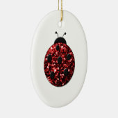 Dunkelrote Ladybug-Imitate Glitzer Glitzern Keramikornament (Rechts)