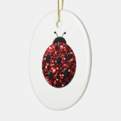 Dunkelrote Ladybug-Imitate Glitzer Glitzern Keramikornament (Links)