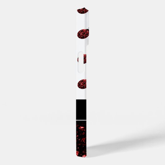 Dunkelrote Ladybug-Imitate Glitzer-Glitzern Monogr Case-Mate iPhone Hülle (Rückseite / Rechts)