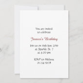 Dunkelrote Ladybug-Imitate Glitzer-Glitzern Monogr Einladung (Rückseite)