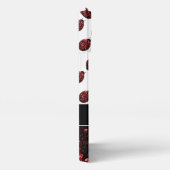 Dunkelrote Ladybug-Imitate Glitzer-Glitzern Monogr iPhone Hülle (Rechte Seite)