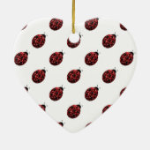 Dunkelrote Ladybug-Imitate Glitzer-Glitzern Monogr Keramikornament (Hinten)