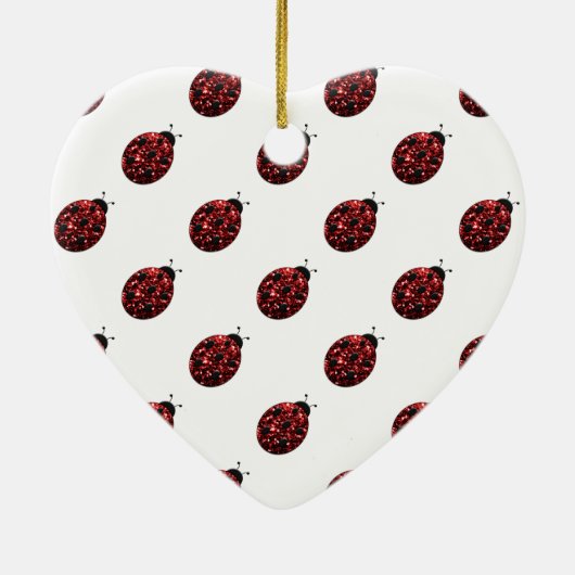 Dunkelrote Ladybug-Imitate Glitzer-Glitzern Monogr Keramikornament (Hinten)