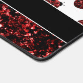 Dunkelrote Ladybug-Imitate Glitzer-Glitzern Monogr Schreibtischunterlage (Ecke)