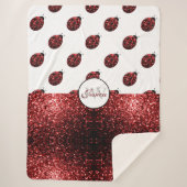 Dunkelrote Ladybug-Imitate Glitzer-Glitzern Monogr Sherpadecke (Vorderseite)
