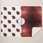 Dunkelrote Ladybug-Imitate Glitzer-Glitzern Monogr Sherpadecke (Vorderseite (Horizontal))