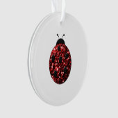 Dunkelrote Ladybug-Imitate Glitzer Glitzern Ornament (Vorderseite)