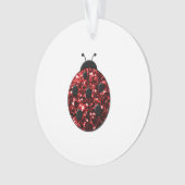 Dunkelrote Ladybug-Imitate Glitzer Glitzern Ornament (Vorderseite)