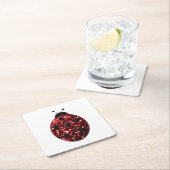 Dunkelrote Ladybug-Imitate Glitzer Glitzern Rechteckiger Pappuntersetzer (Vor Ort)