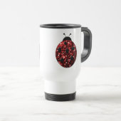 Dunkelrote Ladybug-Imitate Glitzer Glitzern Reisebecher (VorderseiteRechts)