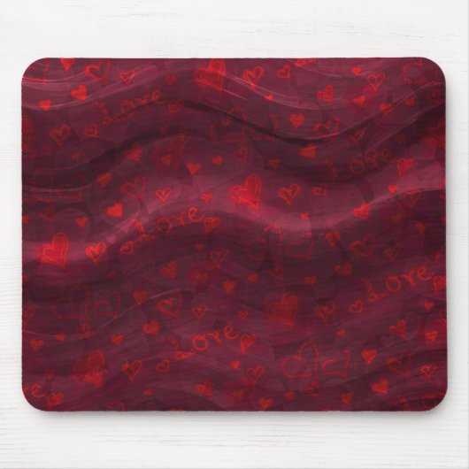 Dunkelrote "Liebe" Mousepad (Vorne)