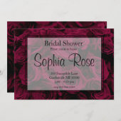 Dunkelrote magenta burgundy-Rose Einladung (Vorne/Hinten)