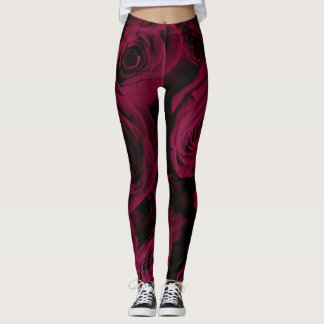 Dunkelrote magenta burgundy-Rose Leggings