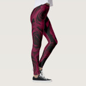 Dunkelrote magenta burgundy-Rose Leggings (Rechts)