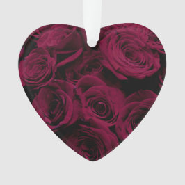 Dunkelrote magenta burgundy-Rose Ornament