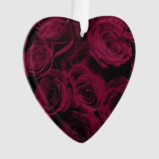 Dunkelrote magenta burgundy-Rose Ornament (Vorderseite)