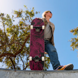 Dunkelrote magenta burgundy-Rose Skateboard