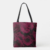 Dunkelrote magenta burgundy-Rose Tasche (Rückseite)