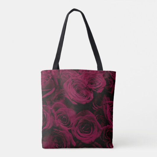 Dunkelrote magenta burgundy-Rose Tasche (Rückseite)