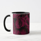 Dunkelrote magenta burgundy-Rose Tasse (Links)