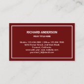 Dunkelrote Metallic Gold Aroma Öl Parfüm Flasche Visitenkarte (Rückseite)