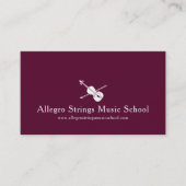 Dunkelrote, moderne Geigensaiten-Visitenkarte Visitenkarte (Vorderseite)
