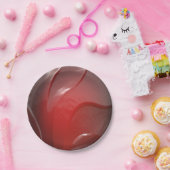 dunkelrote Plastikstruktur Pappteller (Party)