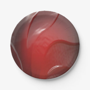 dunkelrote Plastikstruktur Pappteller