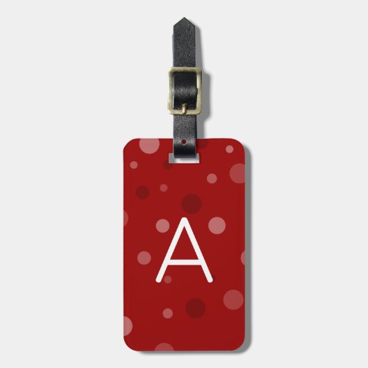 Dunkelrote Pop-Punkte Gepäckanhänger (Vorderseite vertikal)