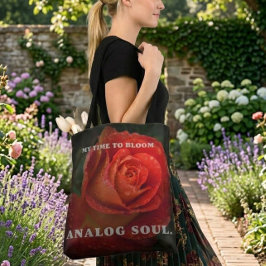 Dunkelrote Rose Makro Analog Soul schwarze Umhänge Tasche