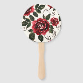Dunkelrote Rosen Blumen-Set aus Fächern Fächer (Vorderseite)