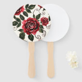 Dunkelrote Rosen Blumenset aus Fächern Fächer (Vorne und Hinten)