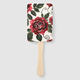 Dunkelrote Rosen Fächerset Fächer