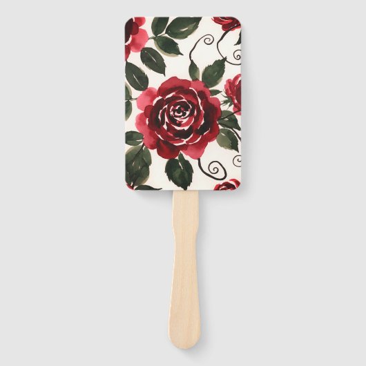 Dunkelrote Rosen Fächerset Fächer (Vorderseite)