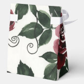 Dunkelrote Rosen Florale Geschenkbox Geschenkschachtel (Rückseite)