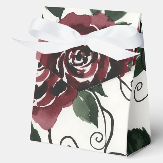 Dunkelrote Rosen Florale Geschenkbox Geschenkschachtel (Vorderseite)