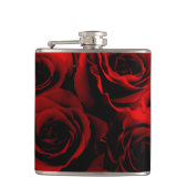 Dunkelrote Rosen für Sie Flachmann (Vorderseite)