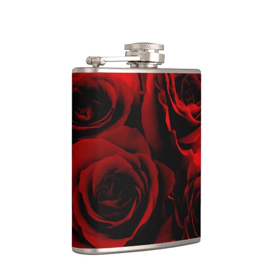 Dunkelrote Rosen für Sie Flachmann (Rechts)