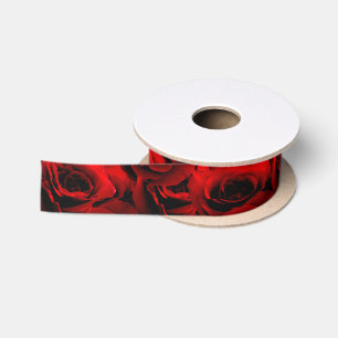 Dunkelrote Rosen für Sie Satinband