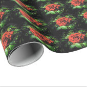 Dunkelrote Rosen Geschenkpapier (Rolleneckpunkt)