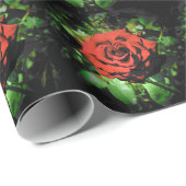 Dunkelrote Rosen Geschenkpapier (Rolleneckpunkt)