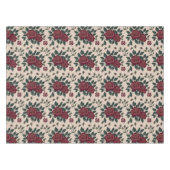 Dunkelrote Rosen mit grünen Blättern Tischdecke (Vorderseite (Horizontal))