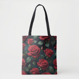 Dunkelrote Rosen Tasche
