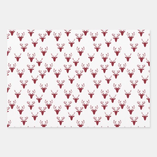 Dunkelrote, rustikale Urlaubsmuster Holzbäume Kari Geschenkpapier Set (Vorderseite 2)