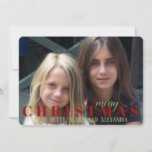 Dunkelrote Schneeflocke Doppelseitige Fotokarte Feiertagskarte