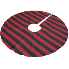 Dunkelrote schwarze Streifen Weihnachtsfeiertag Polyester Weihnachtsbaumdecke